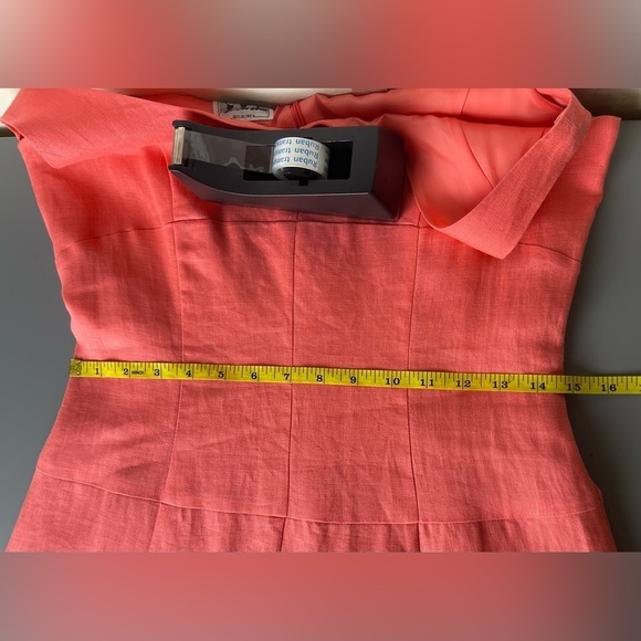 Nikki Valentine 100% Irish Linen Sleeveless A-Line Dress Size 6 Coral - Picture 8 of 13